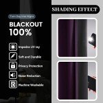 Yakamok Purple 100% Blackout Curtains for Bedroom，Ombre Room Darkening Curtains for Living Room Grommet Window Curtains 84 inches Long,Thermal Insulated Gradient Curtains & Drapes,2 Panels,52x84 inch