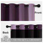 Yakamok Purple 100% Blackout Curtains for Bedroom，Ombre Room Darkening Curtains for Living Room Grommet Window Curtains 84 inches Long,Thermal Insulated Gradient Curtains & Drapes,2 Panels,52x84 inch