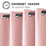 Deconovo Total Blackout Curtains with Double Layer, Noise Reduction Curtains, Thermal Insulated Drapes for Living Room Bedroom Patio Door (Pink, 100W x 95L Inch, 1 Panel)