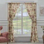 Greenland Home Antique Rose 100% Cotton Curtain Panel Pair, 42 W x 84 L Inches Each, Set of 2 - Ecru