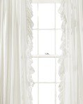 Lush Decor Reyna Ruffle Window Curtain Panel Set, Pair, 54" W x 84" L, White - Flowy Curtain Set - Romantic Ruffle Curtains for Bedroom, Living room, or Dining Room - Farmhouse & Cottage Home Decor