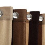 VIAGL Bedroom Curtains Absolute Heat Insulation Chenille Vertical Striped Color Window Curtains Living Room Buttonhole Curtains Single Panel (W52xL84, Brown)