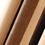 VIAGL Bedroom Curtains Absolute Heat Insulation Chenille Vertical Striped Color Window Curtains Living Room Buttonhole Curtains Single Panel (W52xL84, Brown)