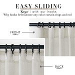 XTMYI 96 Inches Long Modern Farmhouse Linen Curtains for Living Room,Hang Pin Hooks Back Tab Sheer Pleated Curtains for Bedroom Dining Room,96 Length 2 Panel Set,Cream Colored(Ivory/Off White)
