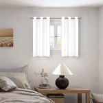 BGment Short 100% Blackout Curtains for Bedroom, Thermal Insulated Energy Efficiency Noise Reducing Grommet Curtains 45 Inch Length with Liner for Small Window 2 Panels Each 42 Inch Wide, Pure White