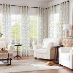 jinchan Linen Blend Curtains Beige Farmhouse Curtains 84 Inches Long Blue Embroidered Leaf Curtains for Living Room Ogee Geometry Drapes Light Filtering Grommet Country Curtain 2 Panels Blue on Flax