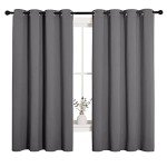NICETOWN Grey Blackout Curtain Panels for Bedroom, Thermal Insulated Grommet Top Blackout Draperies and Drapes for Basement (2 Panels, W55 x L68-inch, Grey)
