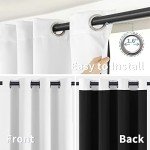 BGment Short 100% Blackout Curtains for Bedroom, Thermal Insulated Energy Efficiency Noise Reducing Grommet Curtains 45 Inch Length with Liner for Small Window 2 Panels Each 42 Inch Wide, Pure White