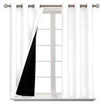 BGment Short 100% Blackout Curtains for Bedroom, Thermal Insulated Energy Efficiency Noise Reducing Grommet Curtains 45 Inch Length with Liner for Small Window 2 Panels Each 42 Inch Wide, Pure White