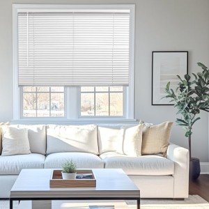 CHICOLOGY Blinds for Windows, Mini Blinds, Window Blinds, Door Blinds, Blinds & Shades, Camper Blinds, Horizontal Window Blinds, White (Commercial Grade), 58" W x 60" H
