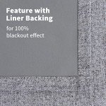 YoungsTex Grey Linen Blackout Curtains 40 Inch Length for Bedroom, Full Room Darkening Short Window Drapes for Kitchen Thermal Insulated Burlap Textured Blinds Rustic, 2 Panels, 42 X 40 Inch