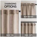 MIULEE Taupe Linen Curtains 84 Inch Length for Bedroom Living Room, Soft Thick Linen Textured Window Drapes Semi Sheer Light Filtering Back Tab Rod Pocket Burlap Look Farmhouse Country Decor, 2 Panels