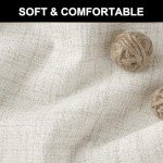 100% Blackout Shield Linen Blackout Curtains 84 Inches Long 2 Panels Set, Black Out Curtains for Bedroom, Thermal Insulated Rod Pocket Window Drapes Living Room, 50W X 84L, Beige