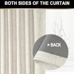 100% Blackout Shield Linen Blackout Curtains 84 Inches Long 2 Panels Set, Black Out Curtains for Bedroom, Thermal Insulated Rod Pocket Window Drapes Living Room, 50W X 84L, Beige