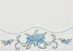 GOHD Lily Fragrance. 3pcs Multi-Color Embroidery Kitchen Cafe Curtain Set Swag and Tiers Set with cutworks. (Blue)