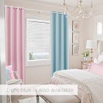 Pink Curtains 63 Inch Length for Baby Girls Nursery Decor,2 Panel Sets Pair Thick Room Darkening Heat Light Blocking Grommet Thermal Insulated Blackout Curtain for Bedroom Girls 52x63 Inches Long