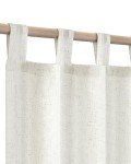 Farmhouse Curtains for Living Room,Window Linen Curtains 84 Inch Length 2 Panels Set,Tab Top Semi Sheer Light Filtering Country Boho Curtains for Bedroom Nursery,52x84 Inches Long,Neutral Cream