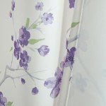 HLC.ME Jasmine Floral Patterned Window Rod Pocket Curtains for Bedroom - Light Blocking Darkening Window Panels, Set of 2 (Purple, 52 W x 84 L)