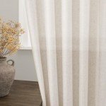 Beige Flax Linen Curtains 84 inches Long for Living Room 2 Panel Tan Burlap Textured Drapes Semi Sheer Privacy Khaki Window Curtain Country Rustic Farmhouse Canvas Cloth Curtain for Dinning Room