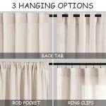 Beige Flax Linen Curtains 84 inches Long for Living Room 2 Panel Tan Burlap Textured Drapes Semi Sheer Privacy Khaki Window Curtain Country Rustic Farmhouse Canvas Cloth Curtain for Dinning Room