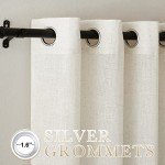 NICETOWN Linen Burlap Curtains for Windows 90 inch Length, Grommet Decorative Linen Blend Semi Sheer Drapes Privacy with Light Filtering for Living Room/Bedroom, 2 Panels, W52 x L90