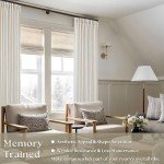 Natural Pinch Pleated Linen Curtains 84 Inch Length 2 Panels for Living Room Bedroom Textured Cream Ivory Birch Semi Sheer Boho Neutral Back Tab Pinch Pleat Hooks Rings Window Curtain 84 Inches Long