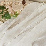 NICETOWN Linen Burlap Curtains for Windows 90 inch Length, Grommet Decorative Linen Blend Semi Sheer Drapes Privacy with Light Filtering for Living Room/Bedroom, 2 Panels, W52 x L90