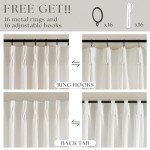 Natural Pinch Pleated Linen Curtains 84 Inch Length 2 Panels for Living Room Bedroom Textured Cream Ivory Birch Semi Sheer Boho Neutral Back Tab Pinch Pleat Hooks Rings Window Curtain 84 Inches Long