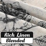 H.VERSAILTEX Linen Curtains Natural Linen Blended Curtain Panels for Living Room/Light Reducing Linen Sheer Curtains 63 inch Length 2 Panels Set Pencil Sketch Style Floral Panels, Black