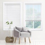 DEZ FURNISHINGS Cordless 2" Signature Faux Wood Blind, 36" W x 48" H, Snow White