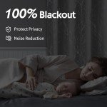 FMFUNCTEX 100% Blackout Curtains for Bedroom, Curtains 84 Inches Long Silver on Grey Tree Curtains for Living Room, Silver Foil Room Darkening Thermal Insulated Branch Curtain, 2 Panels Grommet Top