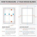 DEZ FURNISHINGS Cordless 2" Signature Faux Wood Blind, 36" W x 48" H, Snow White