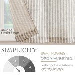 jinchan Linen Kitchen Curtains 24 Inch Length Striped Tier Curtains Ticking Stripe Small Drapes for Living Room Bathroom Cafe Small Window Farmhouse Rustic Pinstripe Rod Pocket 2 Panels Taupe