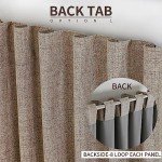 Joydeco Natural Linen Curtains 84 inch Length 2 Panels Set Burg 100% Blackout Long Drapes for Bedroom Living Room Blackout Darkening Curtain Thermal Insulated Back tab Rod Pocket(52x84 inch,Linen)