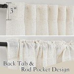 RYB HOME 108 inch Curtains - Flax Linen Blend Semi Sheer Light Glare Filtering Extra Long Drapes for Living Room Dining Doorway Farmhouse Office Sunroom, Linen, Wide 52" by Long 108", 2 Panels