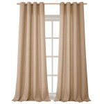 BGment Faux Linen Curtains for Living Room 108 Inch Length 2 Panels Set, Burlap Textured Curtains Light Filtering Privacy Window Curtain Drapes with Grommet, 52 Inch Wide Each Panel, Tan