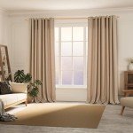 BGment Faux Linen Curtains for Living Room 108 Inch Length 2 Panels Set, Burlap Textured Curtains Light Filtering Privacy Window Curtain Drapes with Grommet, 52 Inch Wide Each Panel, Tan