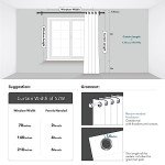 Deconovo Blackout Grommet Silver Pattern Printed Curtains, Pure White, 52W x 84L