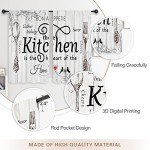 Riyidecor Kitchen Curtains Rustic Farmhouse 55x39 Inch Rod Pocket Country Short Small Barn Fork and Spoon Wooden Wood Plank Board Vintage Printed Cafe Window Curtains Drapes Treatment Fabric 2 Panels