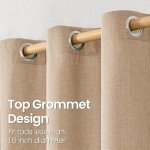 BGment Faux Linen Curtains for Living Room 108 Inch Length 2 Panels Set, Burlap Textured Curtains Light Filtering Privacy Window Curtain Drapes with Grommet, 52 Inch Wide Each Panel, Tan