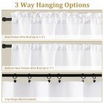 Lecloud Bessie White Kitchen Curtains 36 Inch Length 2 Panels Set, Faux Linen Textured Tier Curtains Short, Light-Filtering Window Treatments for Basement Bathroom, Each 30 W x 36 L