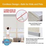 Persilux Free-Stop Cordless Roller Shades for Windows (Cream 22"W x 72"H) Natural Woven Fabric Light Filtering Roller Blinds, UV Protection Privacy Window Blinds for Windows, Home, Living Room, Office