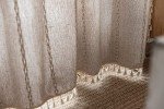 RoomTalks Boho Farmhouse Curtains for Bedroom Living Room 84 Inch Length in Tan French Cabin Rustic Country Cute Cotton Polyester Window Curtain Panels Bohemian Chic Tassel Draperies, 84’’L x 52’’W