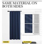 NICETOWN Bedroom Curtains Blackout Draperies - All Season Thermal Insulated Solid Rod Pocket Top Blackout Curtains/Drapes for Kid's Room (Navy, 1 Pair, 42 x 63 Inch)