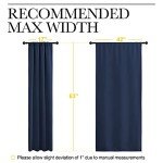NICETOWN Bedroom Curtains Blackout Draperies - All Season Thermal Insulated Solid Rod Pocket Top Blackout Curtains/Drapes for Kid's Room (Navy, 1 Pair, 42 x 63 Inch)