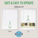 CALYX INTERIORS Room Darkening Vinyl Mini Blinds, Cordless, 1" Slat, 22.5" W x 48" H, White