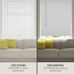 CALYX INTERIORS Room Darkening Vinyl Mini Blinds, Cordless, 1" Slat, 22.5" W x 48" H, White