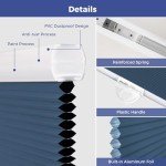 Allesin Cellular Shades Cordless Blackout Honeycomb Blinds for Indoor Windows, Thermal Insulated Window Shades Noise Reduction, Easy to Install, Perfect for Bedroom/Living Room, Blue - H64 x W35