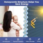 Allesin Cellular Shades Cordless Blackout Honeycomb Blinds for Indoor Windows, Thermal Insulated Window Shades Noise Reduction, Easy to Install, Perfect for Bedroom/Living Room, Blue - H64 x W35