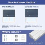 Allesin Cellular Shades Cordless Blackout Honeycomb Blinds for Indoor Windows, Thermal Insulated Window Shades Noise Reduction, Easy to Install, Perfect for Bedroom/Living Room, Blue - H64 x W35